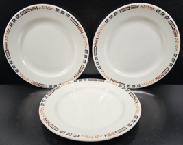 3 Sterling Black Gold Luncheon Plate Set Vintage Restaurant Ware Dishes Ohio Lot - £36.27 GBP