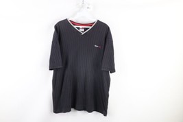 Vintage 90s Tommy Hilfiger Mens XL Faded Ribbed Knit V-Neck T-Shirt Blac... - $34.60