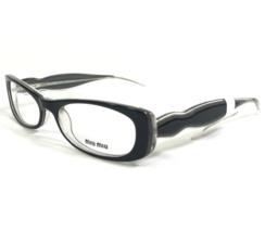 Miu Eyeglasses Frames VMU01C 5BM-1O1 Black Clear White Rectangular 51-16-135 - £109.93 GBP