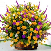 20 Pcs Artificial Fake Flowers Plants Outdoor Uv Resistant Spring, Mixed... - $30.99
