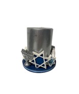 Hanukkah Silver Candle Blue and White Stars of David Menorah New - £26.05 GBP