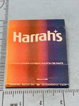 Vintage Matchbook Cover  Harrah’s  Reno and Lake Tahoe   gmg unstruck - £9.75 GBP