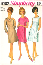 Misses&#39; DRESS Vintage 1966 Simplicity Pattern 6782 Size 16 - £9.44 GBP