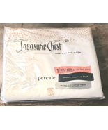 Treasure Chest Montgomery Ward VTG 81x108 White Cotton Flat Double Full ... - $17.44 CAD