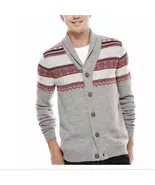 NWT Men's i jeans by Buffalo Christmas Gray Red White Winter XL Cardigan... - $39.99