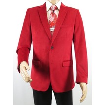 Men's Velvet Sports Coat Grammy Amy Award BASSIRI , LEONARDI J1042 Christmas Red image 15