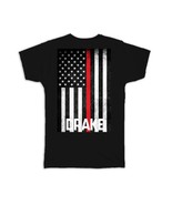 DRAKE Family Name : Gift T-Shirt American Flag Firefighter Thin Line Per... - $335.62 MXN
