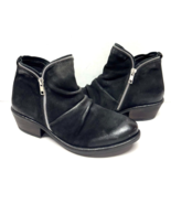 MIZ MOOZ NUBUCK  LEATHER  BOOTIE SIDE ZIP AROUND  BLACK 37EU / 7US NEW #... - $2,519.42 MXN