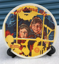 Norman Rockwell Christmas 1977 The Toy Shop Window Collector Plate Ltd Ed 8 1/4" - £15.92 GBP