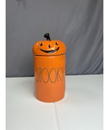 New Rae Dunn by Magenta Halloween “SPOOKY” Orange Ceramic Pumpkin Topper... - $508.34 MXN