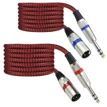 1/4" Trs To Xlr Male Cable Balanced - 10Ft Quarter Inch Stereo To Xlr Microphone - £34.72 GBP