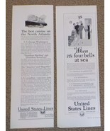 Lot of 2- 1920s/30s UNITED STATES LINES Print Ads SS Republic, SS Americ... - £3.68 GBP