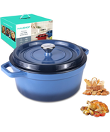 5.3QT Enameled Cast Iron Dutch Oven with Lid Non-Stick Pot for Bread Ste... - $100.19