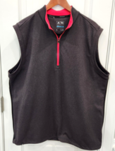 Adidas Climacool Golf Vest Men’s Large Gray/Red 1/4 Zip Mock Collar Casual Large - £17.58 GBP