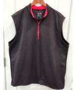 Adidas Climacool Golf Vest Men’s Large Gray/Red 1/4 Zip Mock Collar Casu... - £17.53 GBP