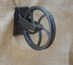 Rustic Cast Iron Pulley Wall Mounted Ceiling Light Wheel Farmhouse Indus... - £31.96 GBP
