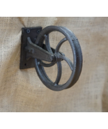 Rustic Cast Iron Pulley Wall Mounted Ceiling Light Wheel Farmhouse Indus... - $760.11 MXN
