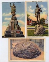 3 Plymouth Massachusetts Linen Postcards - £9.28 GBP