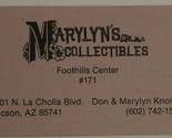 Marylyn&#39;s Collecibles Vintage Business Card Tucson Arizona bc8 - £3.98 GBP