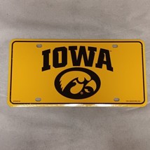 Iowa Hawkeyes License Plate - Metal Rico Industries New Sealed Pkg - £8.75 GBP