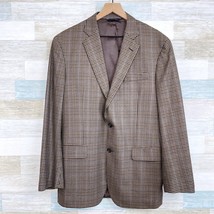 Brooks Brothers 1818 SaxXon Madison Sport Coat Brown Plaid Wool USA Mens 41R - £233.56 GBP