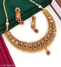 Kundan Jewelry Set Gold Plated Traditional Bollywood Party Wedding Wear Indian a - £6.64 GBP