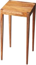 Side Table Classic Tapered Square Legs Butler Loft Distressed Black Tan Butcher - $389.00
