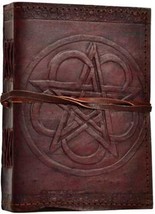 Pentagram Leather Blank Book W/ Cord - £43.84 GBP