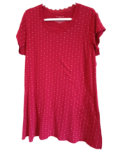Liz Claiborne cotton red polka dot nightgown Size XL Lace Trim - $12.86