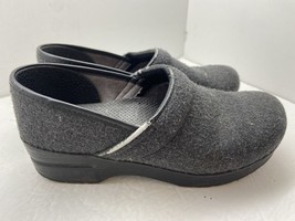 Dansko Stapled Clogs Vegan Flannel Felt Charcoal Gray Size EU 38 US  7.5 8 - £15.39 GBP