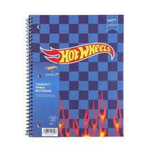 Yoobi Hot Wheels 1 Subject Notebook 8x10.5 Blue Checker Flames - $10.63