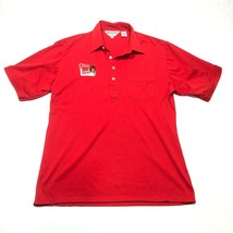 Vintage Ohio Lions Polo Shirt Mens L Red Collared Crest Logo Short Sleeve Pocket - £11.01 GBP