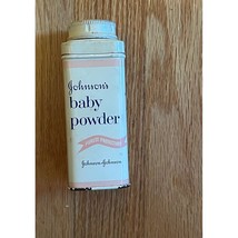 Vintage Johnson&#39;s Baby Powder Tin Metal Can Talc 4 oz Litho Advertising 60s - £7.46 GBP