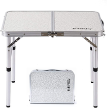 Folding Camp Table Small 24&#39;&#39;L x16&#39;&#39;W with Adjustable Height Legs Outdoor Indoor - £41.09 GBP