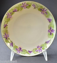 KPM China Bread &amp; Butter Plate Purple &amp; Green Floral Gold Trim 7&quot; Collectible - £7.75 GBP