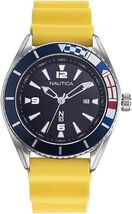 NAUTICA N83 Urban Surf Yellow Silicone rubber Strap steel Men&#39;s Watch NA... - $1,466.61 MXN