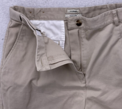 LL Bean Shorts Womens Size 14 Reg Bayside Original Fit Chino Tan Pleated... - $14.84
