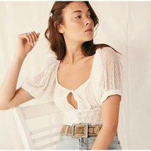 Free People Heartstrings Lace Crop Top White ( L ) - £69.89 GBP