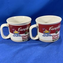 Set of 2 - 1997 Campbells Feel Mm Mm Better! Chicken Noodle Soup Mugs Westwood - $15.88