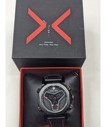 KONXIDO Mens Black and White Leather Band Analog Quartz Watch KX6341 - £19.01 GBP