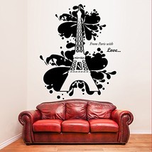 ( 20&#39;&#39; x 24&#39;&#39;) Vinyl Wall Decal Eiffel Tower With Quote From Paris With ... - £18.60 GBP