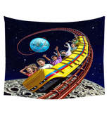 Cool Funny Kids Roller Coaster to the Moon Tapestry - €26,21 EUR+
