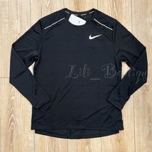 NWT Nike CU0318-010 Men Dri-Fit Miler Long-Sleeve Running Shirt Top Blac... - £27.50 GBP