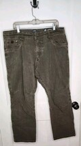 KUHL Revolvr Pants Mens - 38x30 Brown Green Vintage Patina Dye FLAW HOLE... - $14.96
