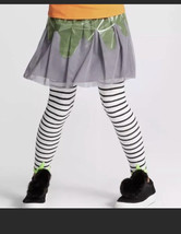 Girls Cat &amp; Jack Ebony Stripe with Slime Halloween Leggings Size Medium - £5.53 GBP