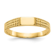 14K Polished Baby Signet Band Ring R525 - £105.66 GBP