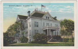 Governor&#39;s Mansion Springfield Illinois IL Postcard 1928 Edwardsville  - $2.99