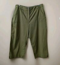 Chicos Pants Womens 3 Green Bush Pockets Cotton Blend Soft Comfort  - $16.82