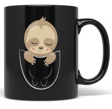 PixiDoodle Cute Sloth Napping Coffee Mug (11 oz, Black) - £20.71 GBP+