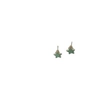 Vintage Green Star Stud Earrings Womens Costume Jewelry - $11.78